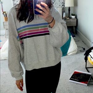 Striped soft grey crewneck